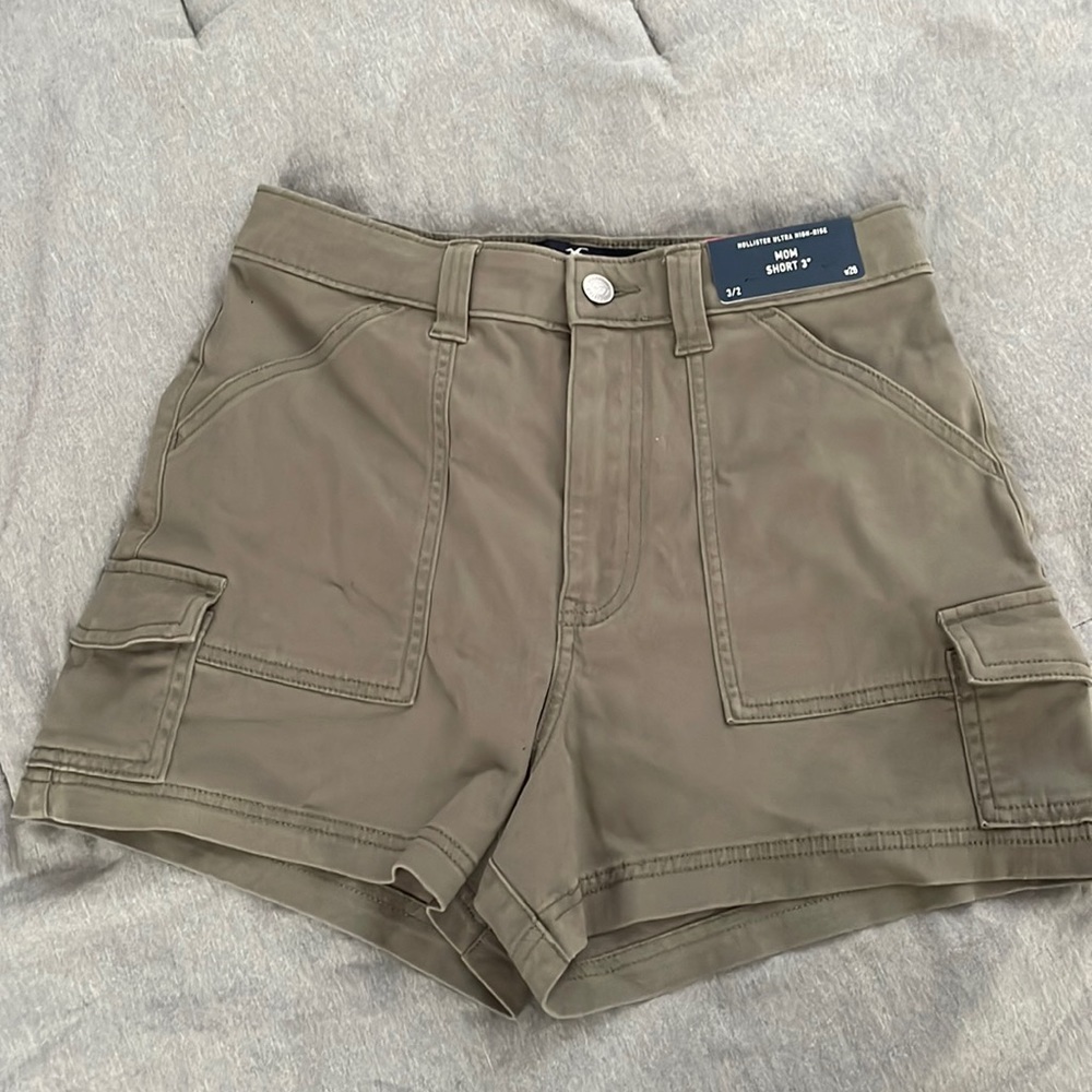 sage green mom shorts